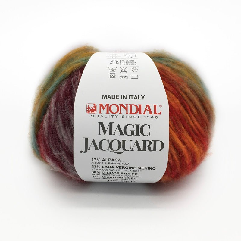 Lana Magic Jacquard "Arancio-Mattone-Turchese-Grigio" 922