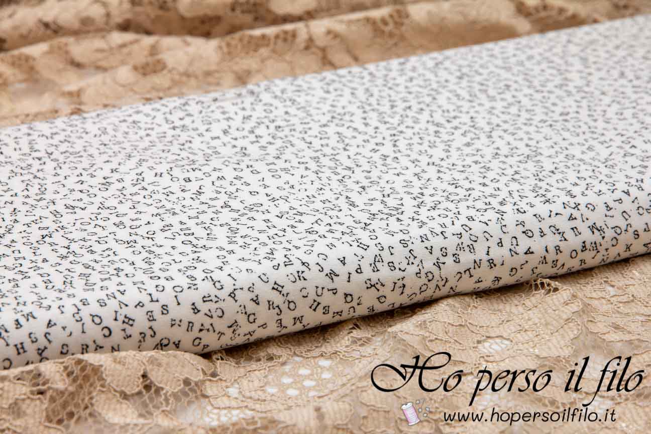 Tessuto americano Bianco Alfabeto 4515-289