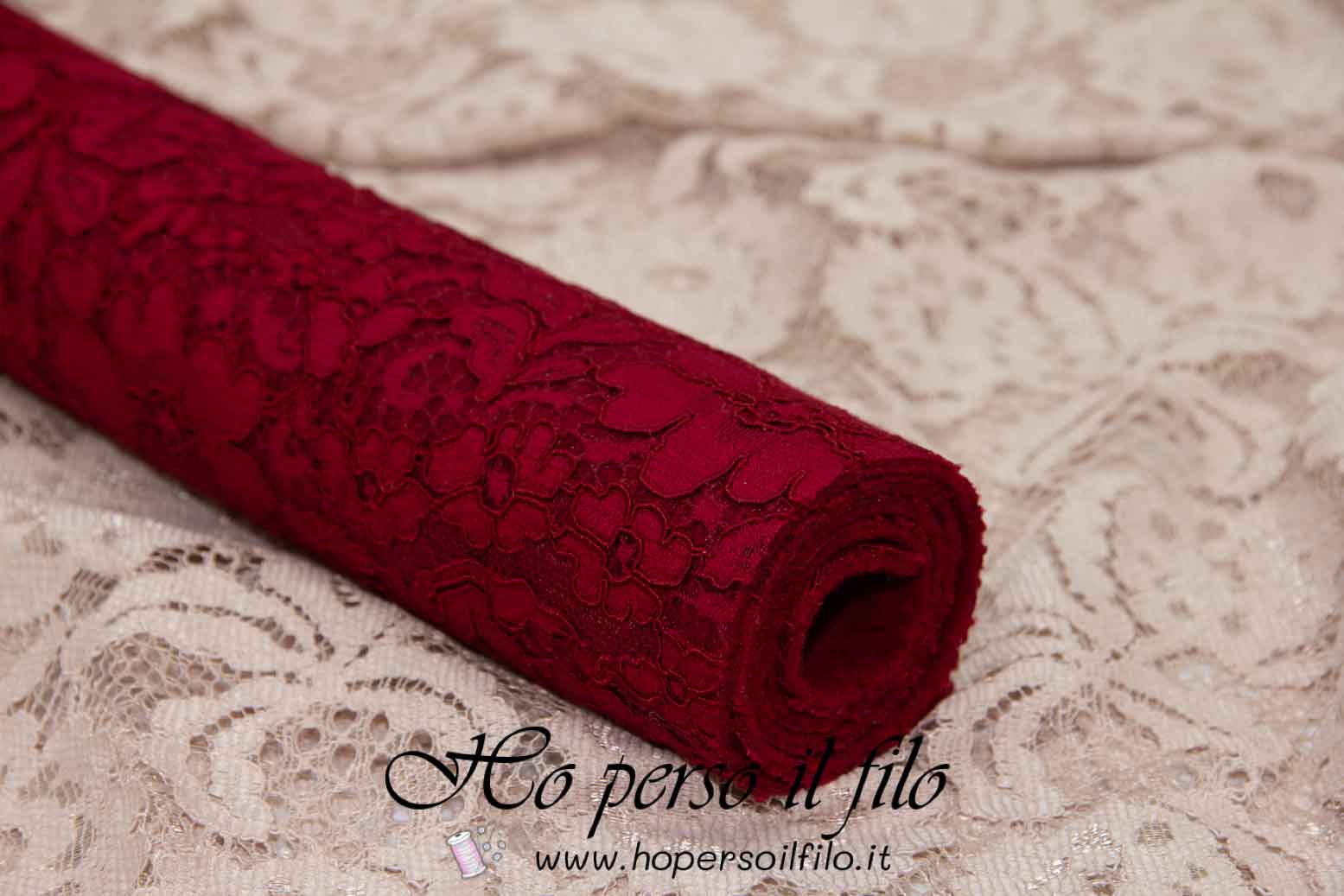 Feltro di lana 2 mm accoppiato con pizzo 50x75 cm