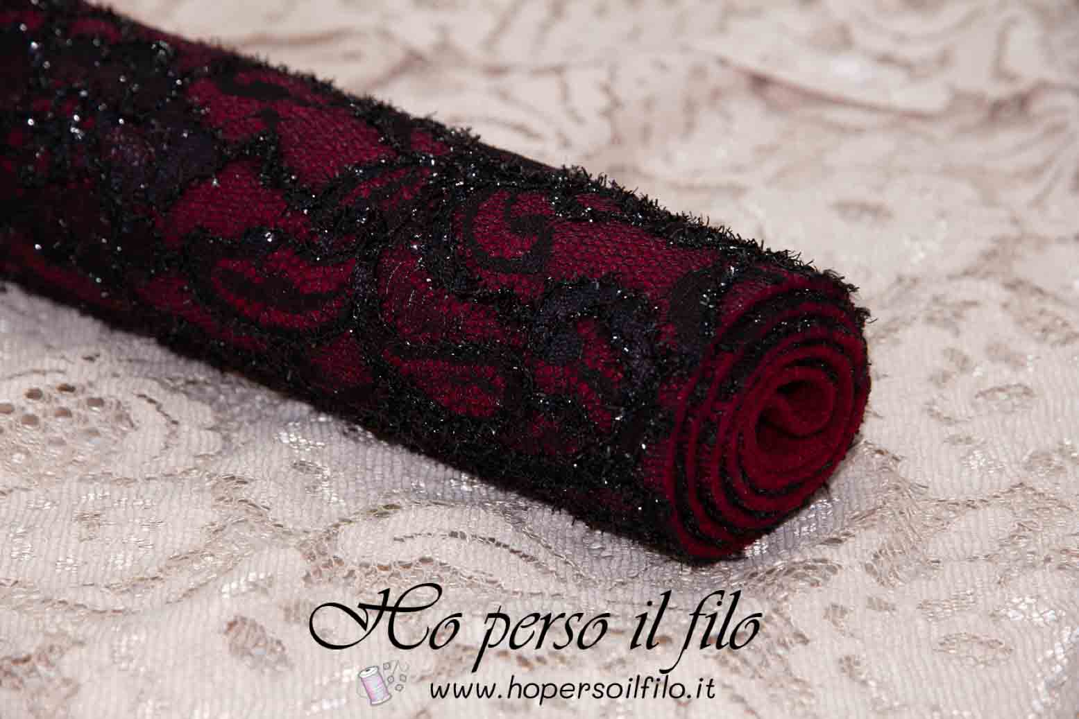 Feltro di lana 2 mm accoppiato con pizzo 50x75 cm