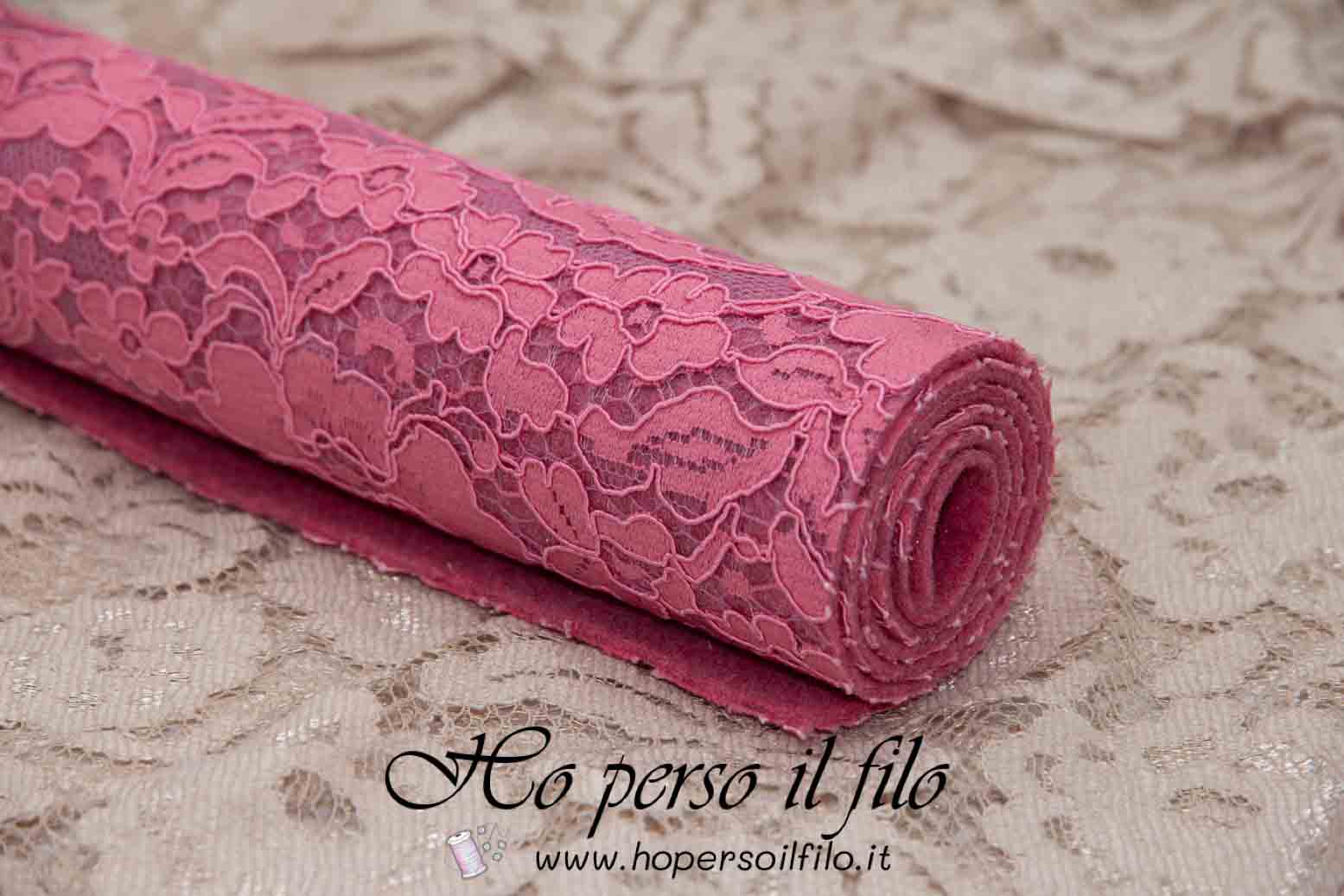 Feltro di lana 2 mm accoppiato con pizzo 50x75 cm