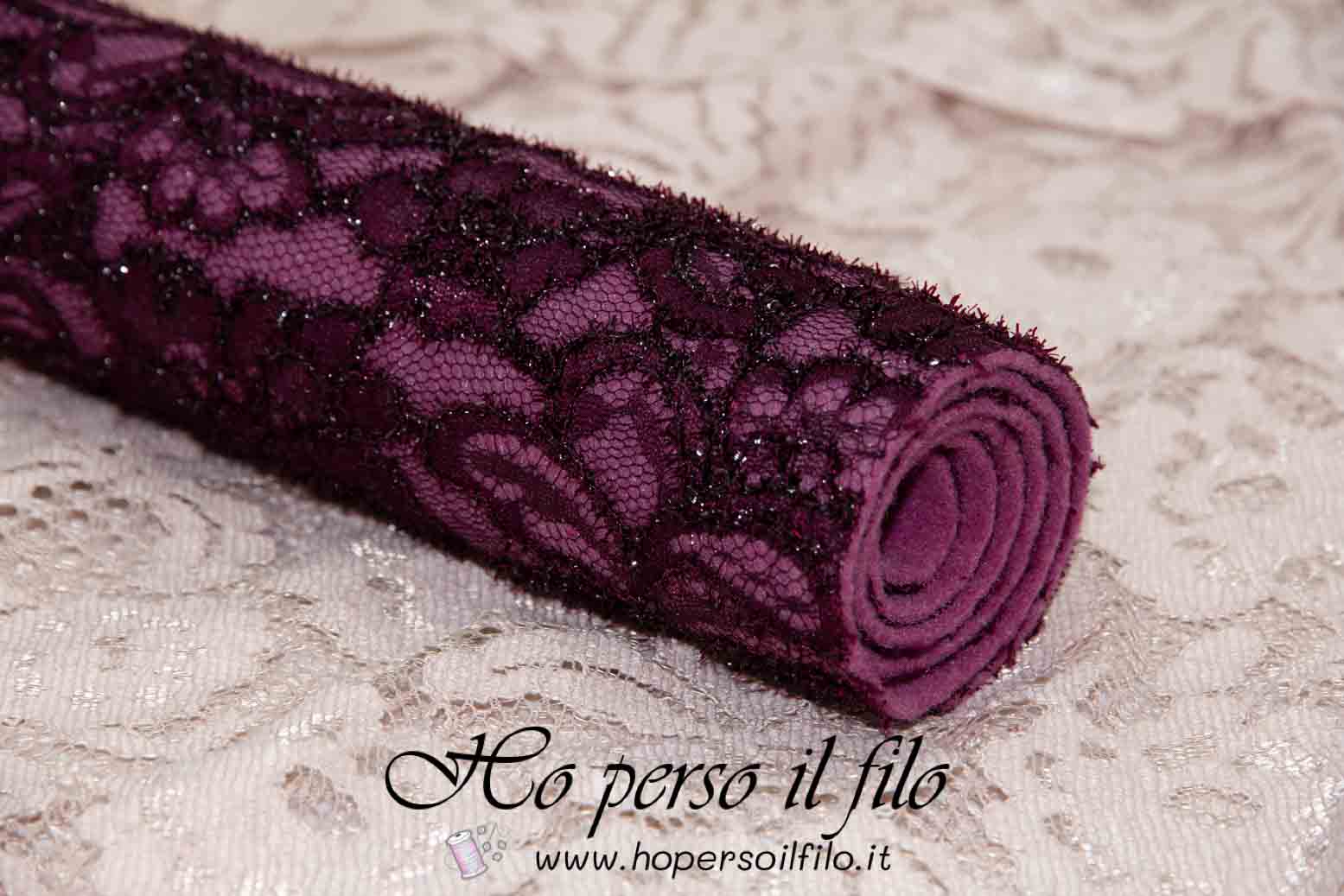 Feltro di lana 2 mm accoppiato con pizzo 50x75 cm