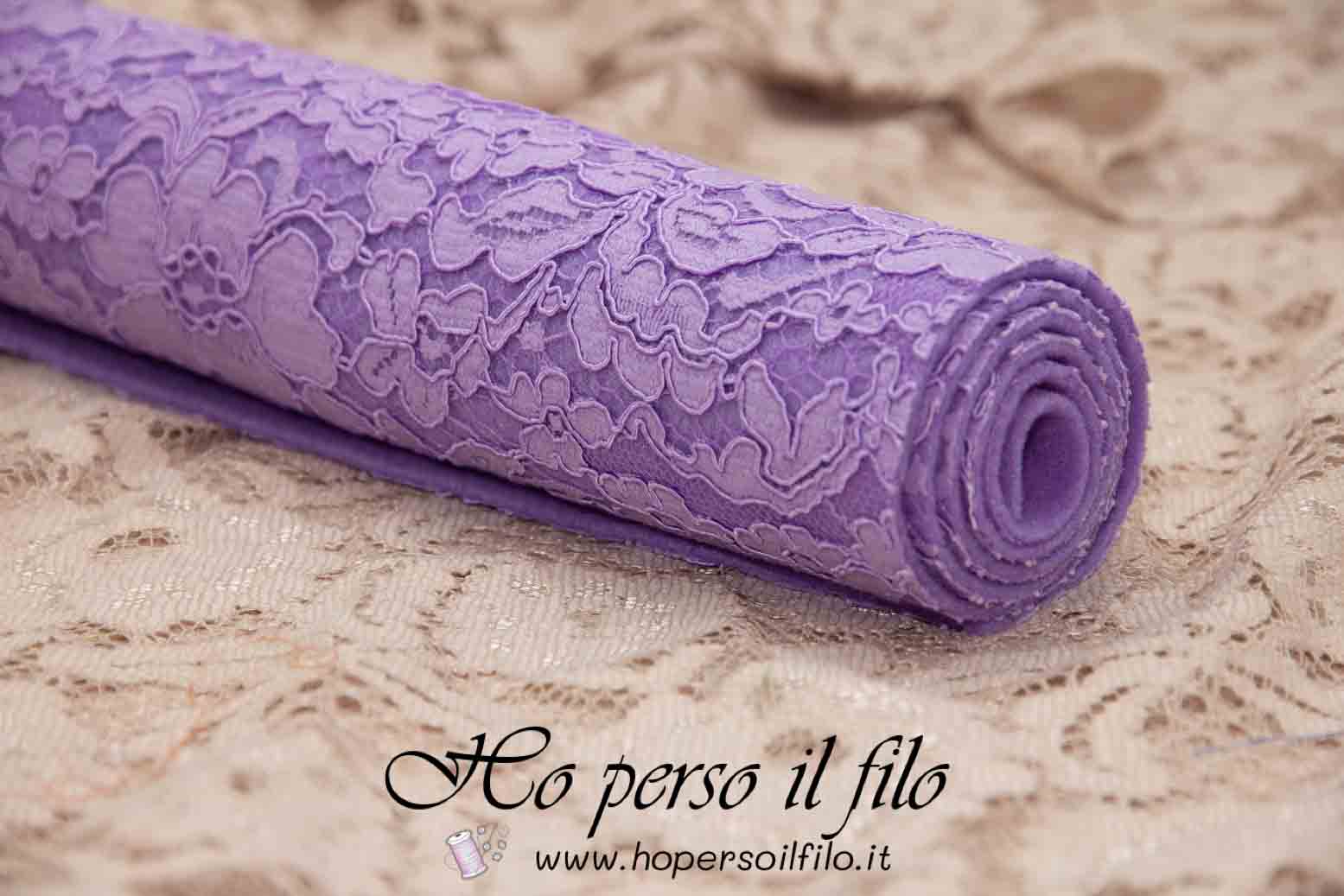 Feltro di lana 2 mm accoppiato con pizzo 50x75 cm