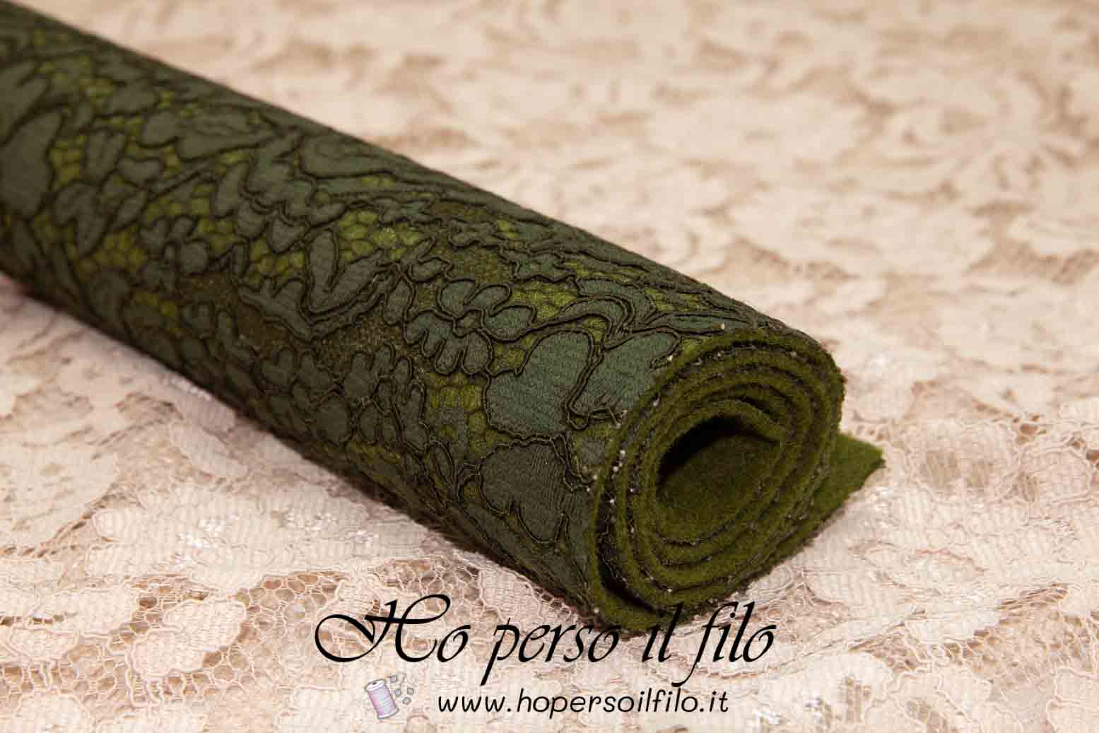 Feltro di lana 2 mm accoppiato con pizzo 50x75 cm