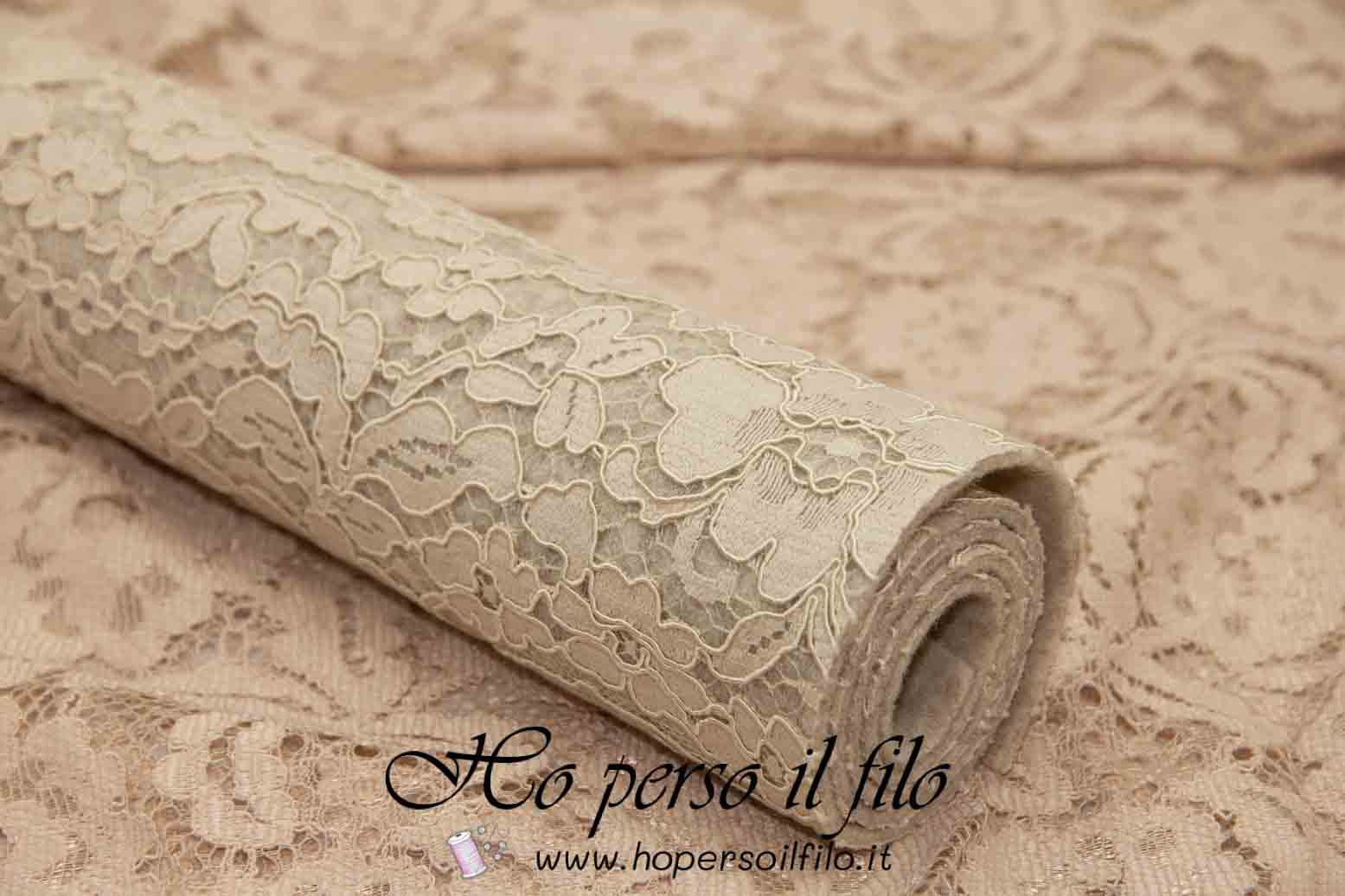 Feltro di lana 2 mm accoppiato con pizzo 50x75 cm