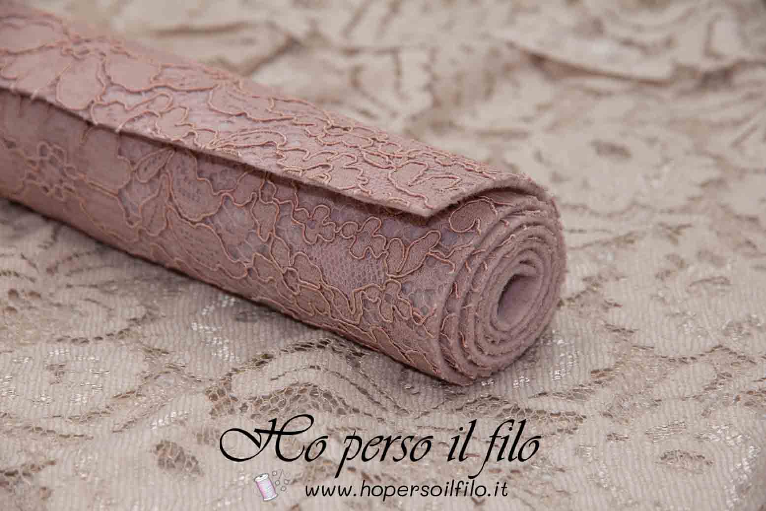 Feltro di lana 2 mm accoppiato con pizzo 50x75 cm