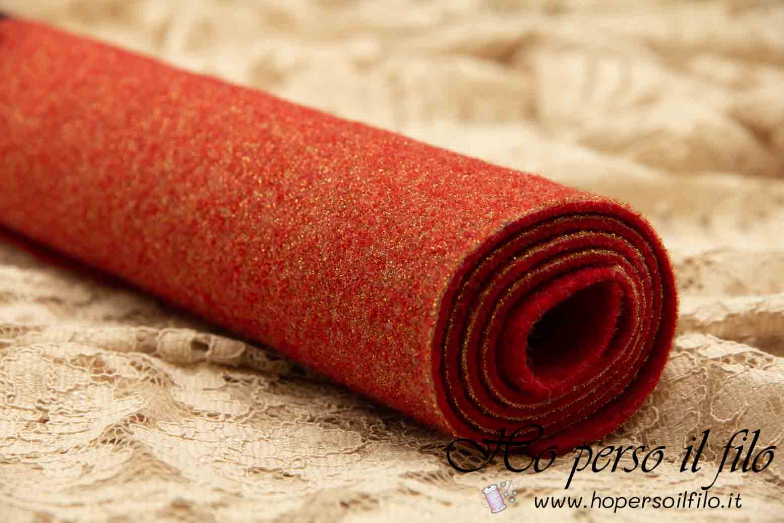 Feltro di lana lamè 2mm 50x75 cm