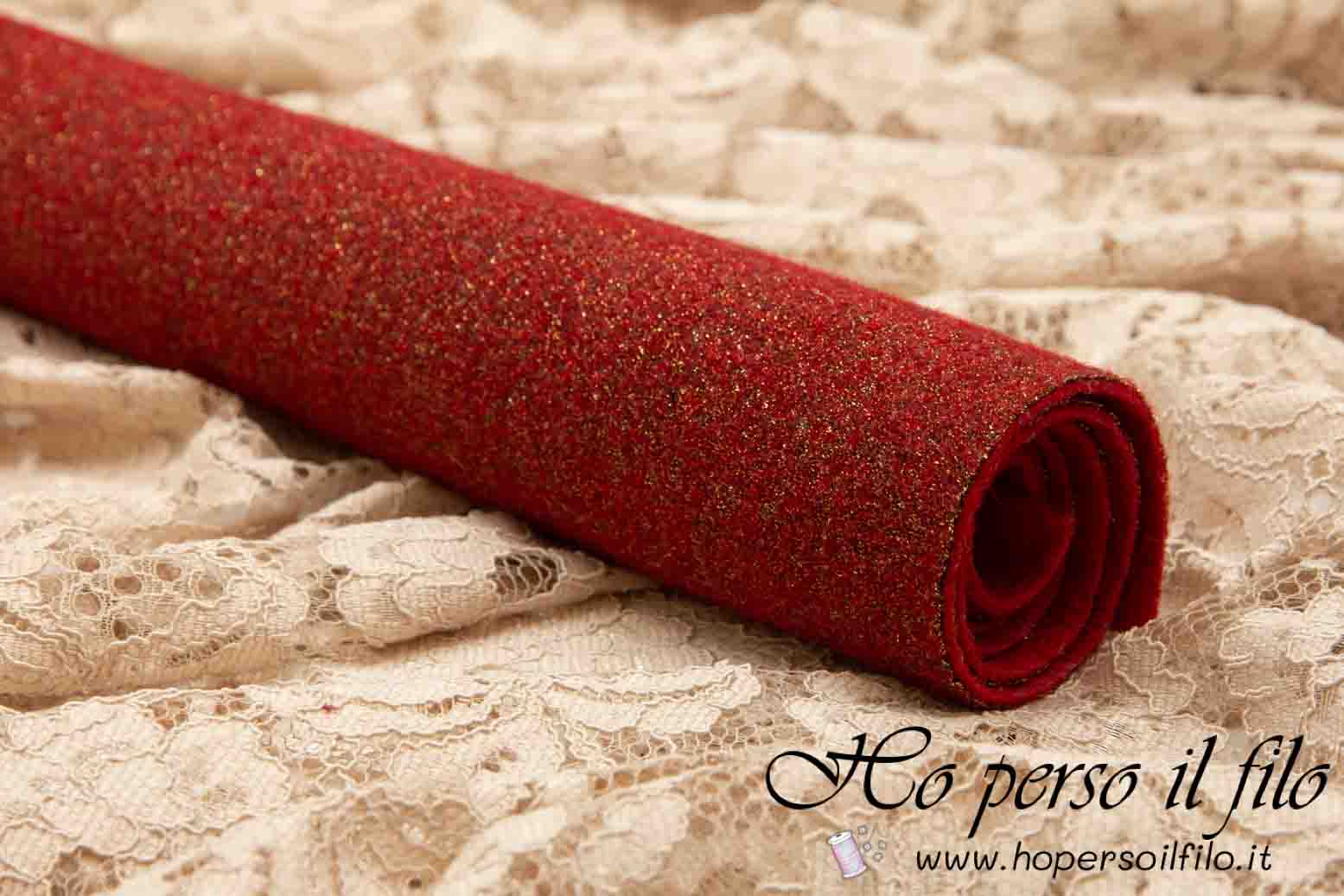 Feltro di lana lamè 2mm 50x75 cm