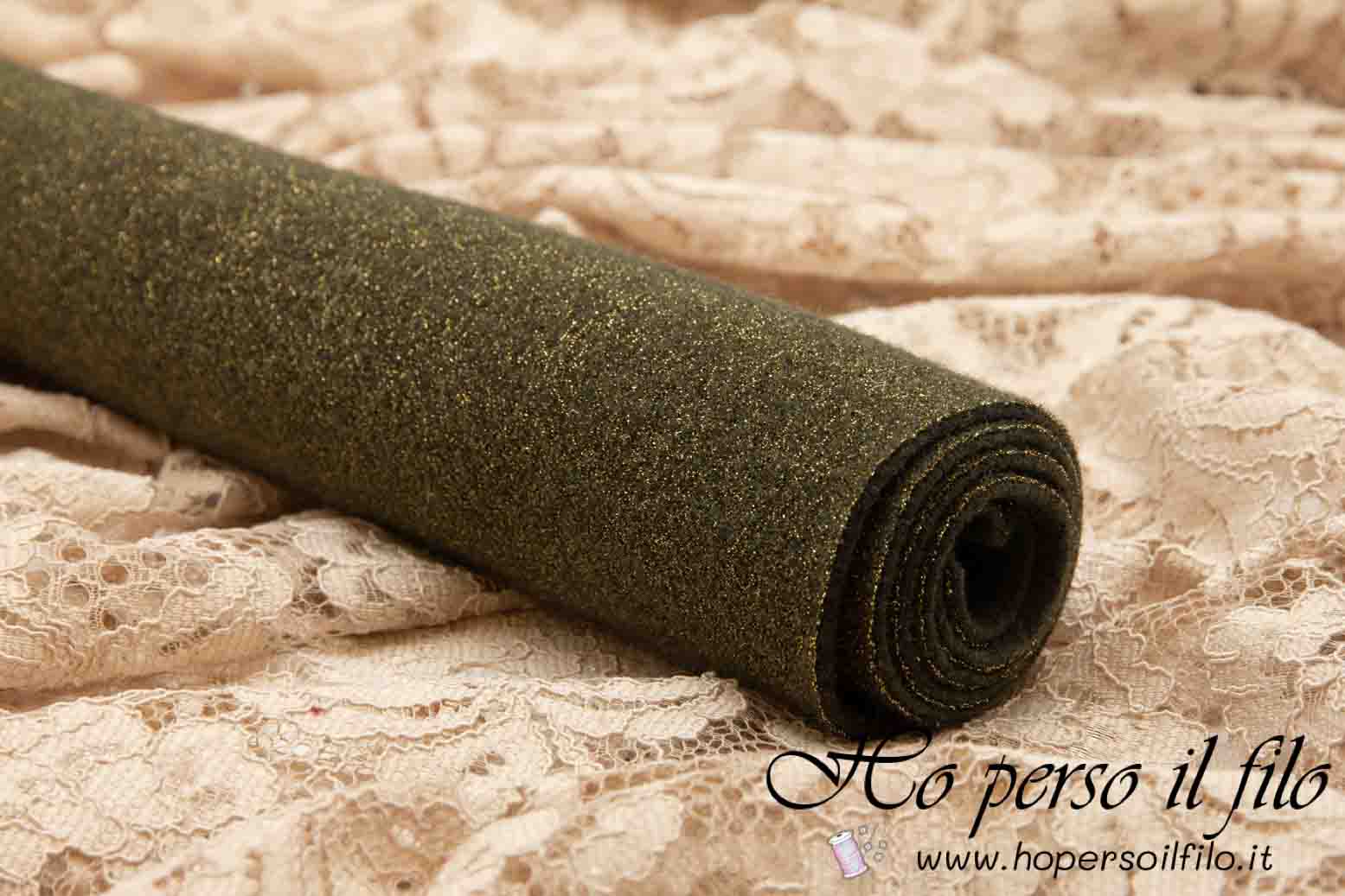 Feltro di lana lamè 2mm 50x75 cm