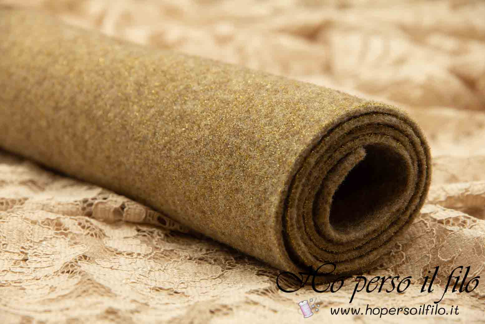 Feltro di lana lamè 2mm 50x75 cm