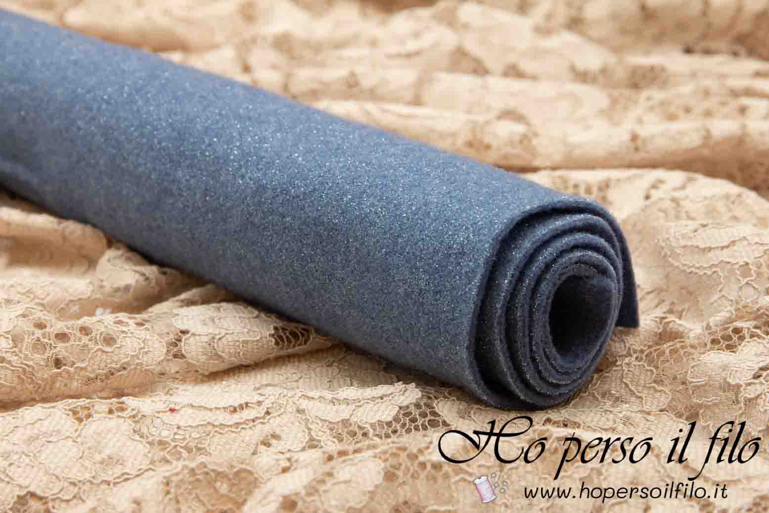 Feltro di lana lamè 2mm 50x75 cm