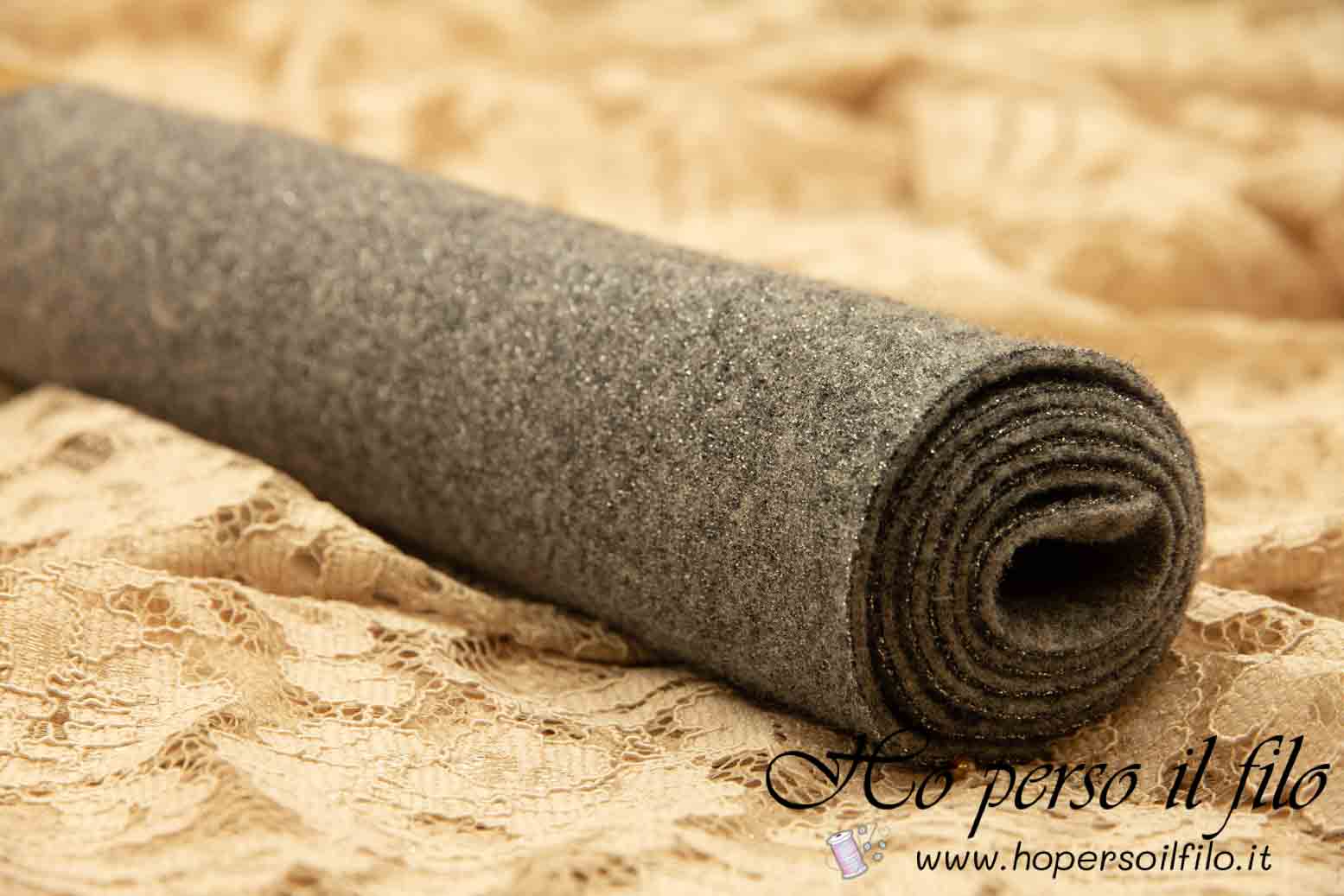 Feltro di lana lamè 2mm 50x75 cm
