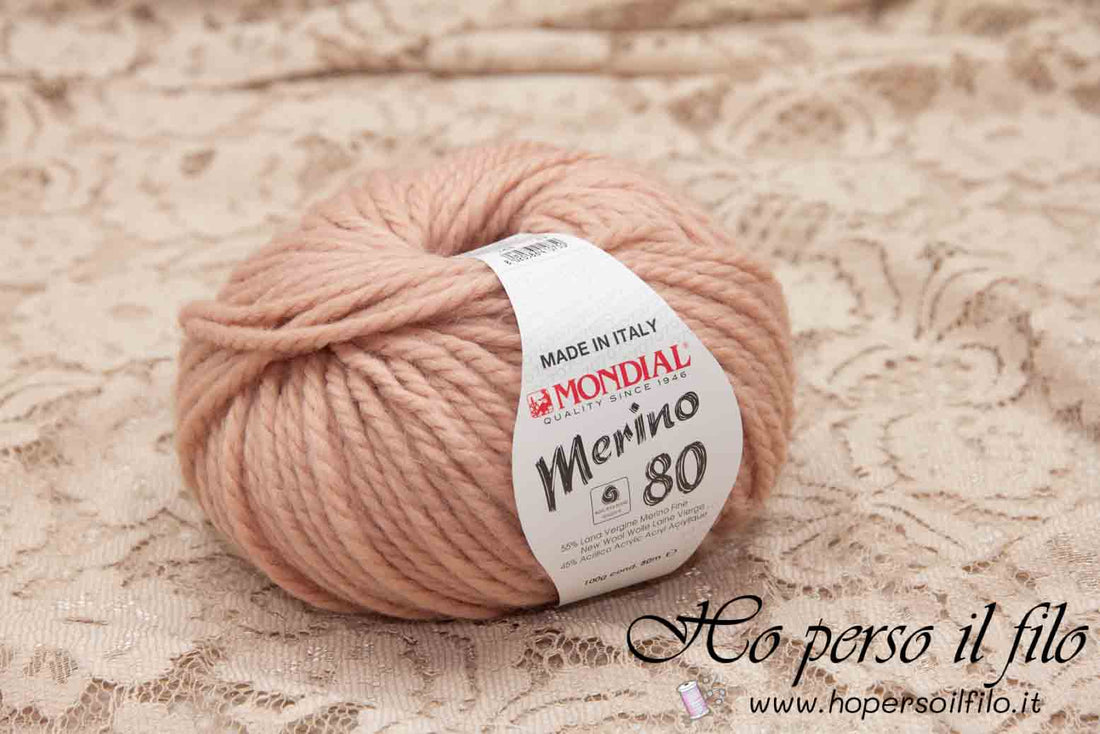 Lana Merino 80 &quot;Rosa polvere&quot; 145