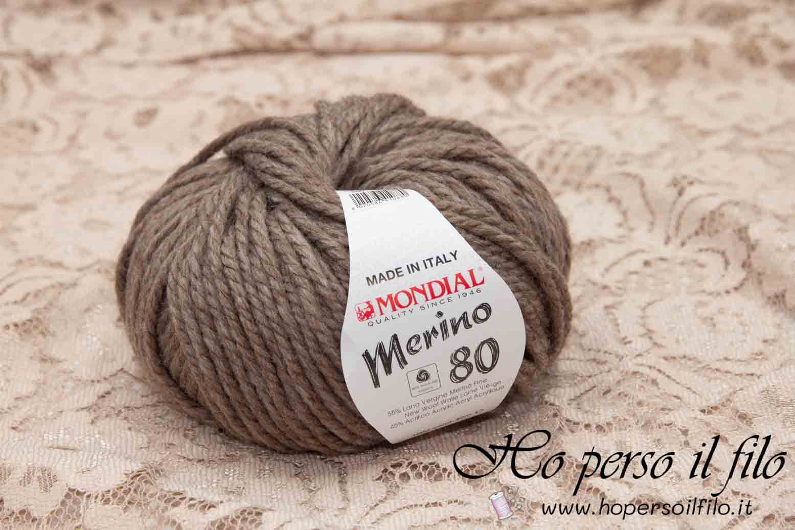 Lana Merino 80 &quot;Melange marrone&quot; 500