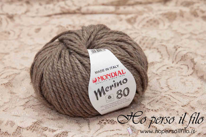 Lana Merino 80 &quot;Melange marrone&quot; 500